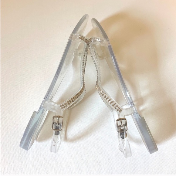 Rhinestone silver clear sandal flat jellies - Picture 4 of 4